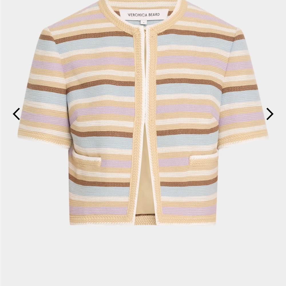 Veronica Beard Wyatt Jacket in Stone Khaki Multi